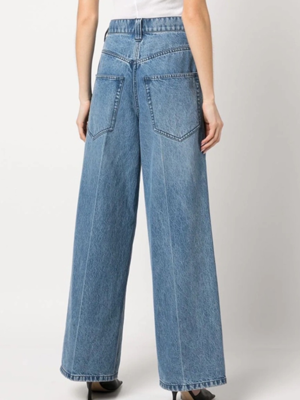 NWT Alexander Wang Raver High-rise Belted Wide Leg Jeans Sz 26 - Picture 4 of 15